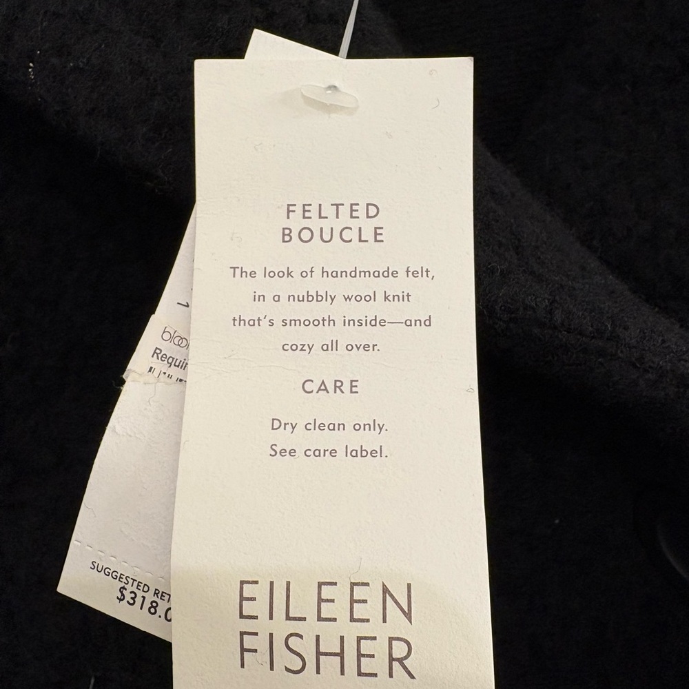 Eileen Fisher Black Cape Jacket - Picture 4 of 6